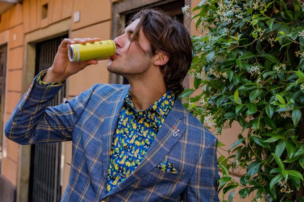 BLAZER NAVY YELLOW BIG CHECKS