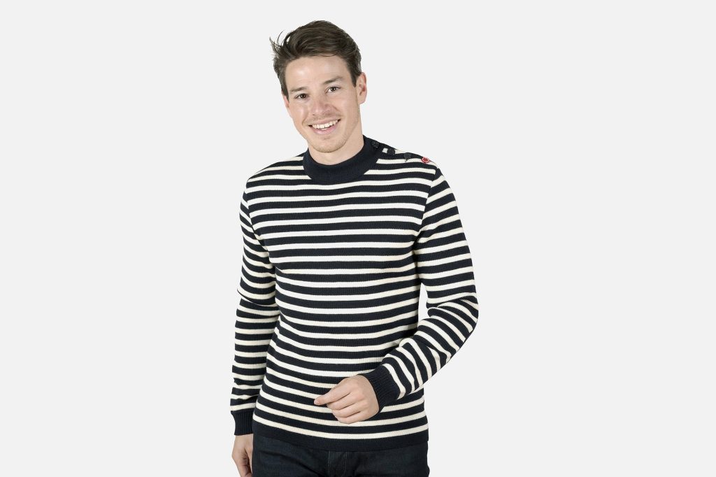 PULL MARIN BLEU RAYE HOMARD