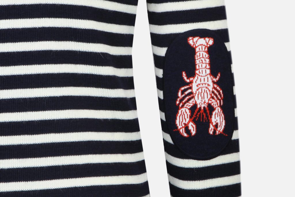 PULL MARIN BLEU RAYE HOMARD