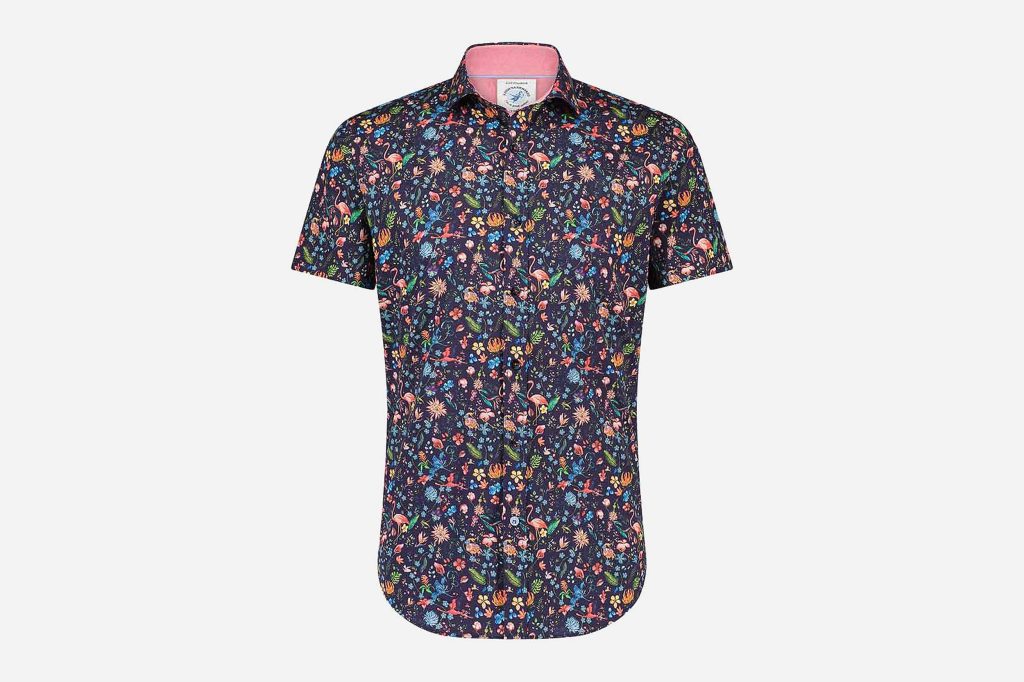 CHEMISETTE FLAMINGOS NAVY