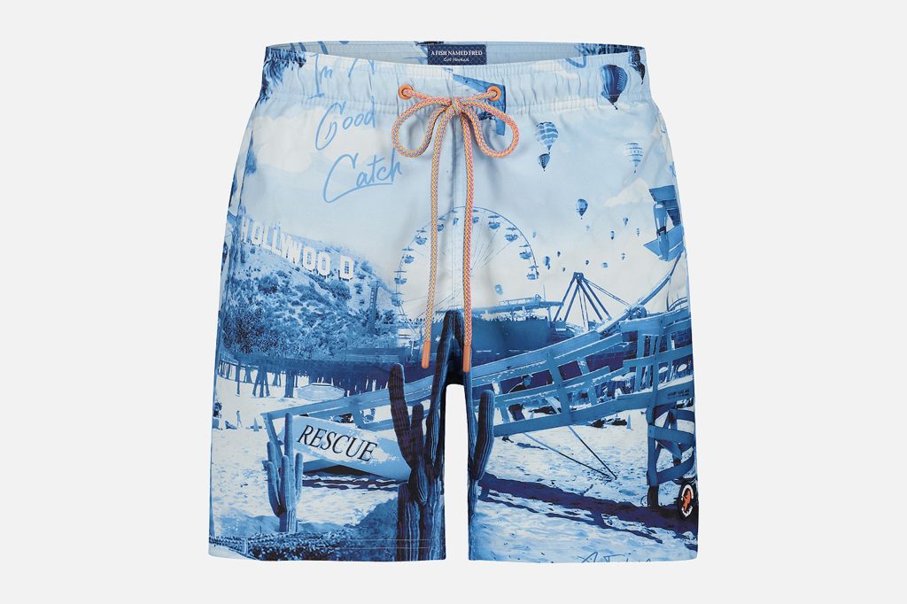 SWIMSHORT BLUE PHOTO PRINT