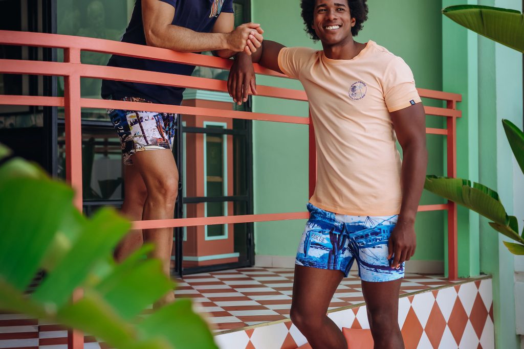 SWIMSHORT BLUE PHOTO PRINT