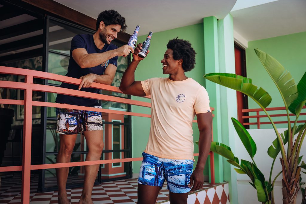 SWIMSHORT BLUE PHOTO PRINT