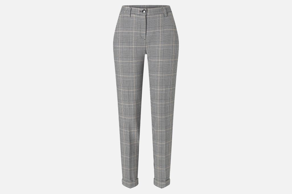 CHINO TURN UP IVORY CHECK