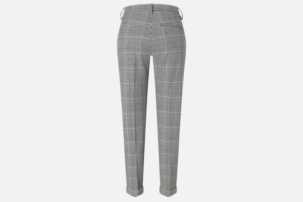 CHINO TURN UP IVORY CHECK