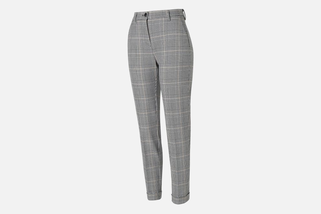 CHINO TURN UP IVORY CHECK