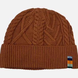 AFNF CABLE BEANIE COGNAC – Image 1