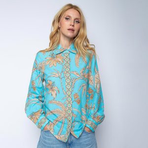 CHEMISE AQUA SAND LEAVES - Image 1