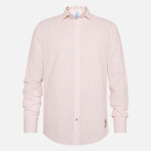 SHIRT STRIPES LINEN ORANGE - Image 1