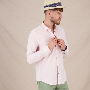 SHIRT STRIPES LINEN ORANGE - Image 6