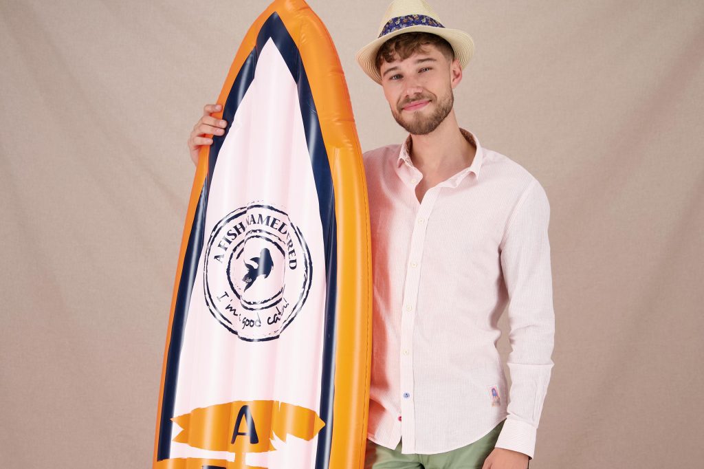 SHIRT STRIPES LINEN ORANGE
