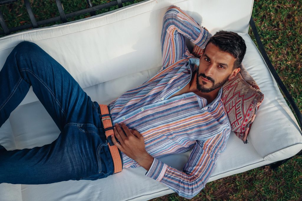SHIRT DOUBLE STRIPES COBALT
