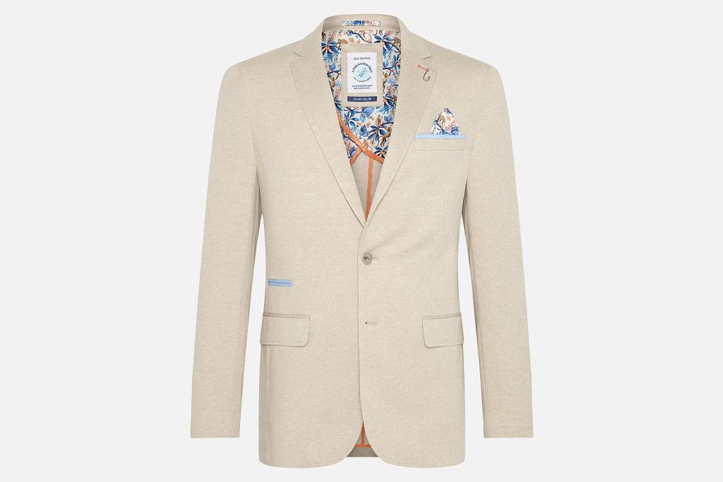 BLAZER MELANGE PIQUE SAND