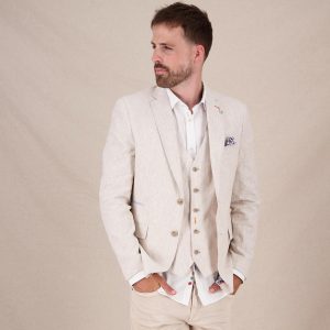 BLAZER MELANGE PIQUE SAND – Image 4