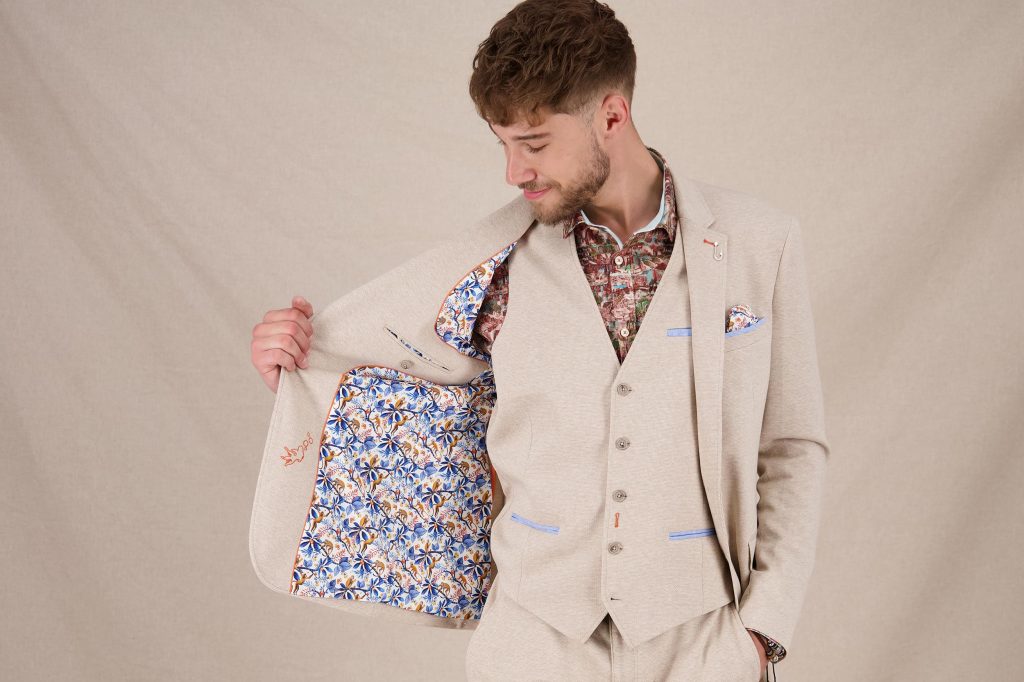BLAZER MELANGE PIQUE SAND