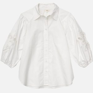 CHEMISE COQUETTE BLANC BRODE - Image 1