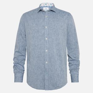 SHIRT LINEN COBALT – Image 1