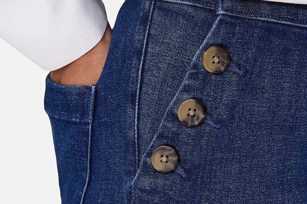 MADISON BUTTON JEANS BLUE L32