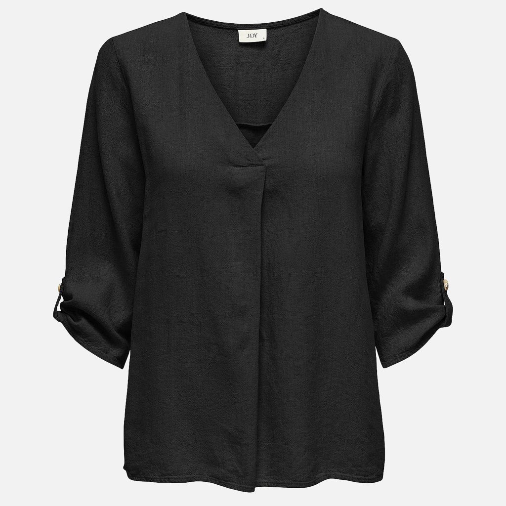 SAY LINEN TOP BLACK