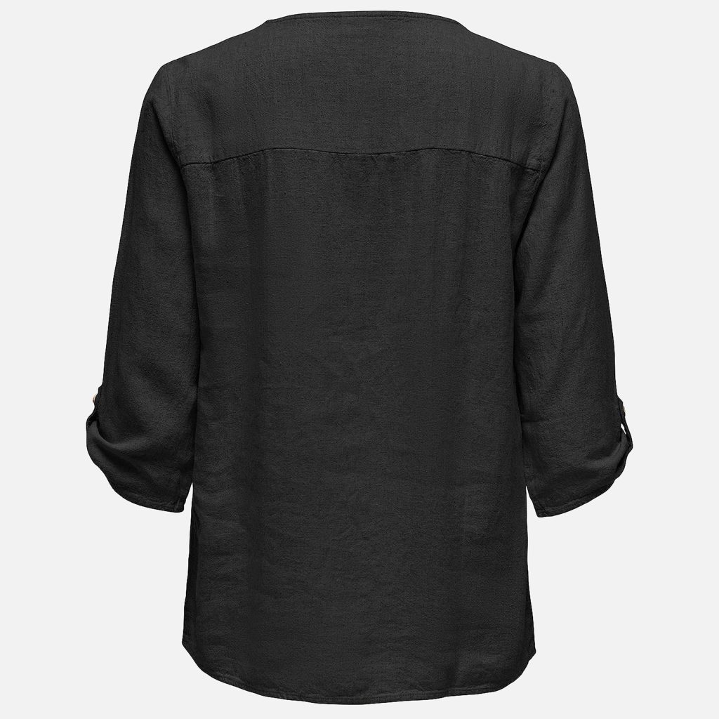 SAY LINEN TOP BLACK