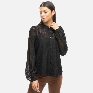 CHIKKA LACE SHIRT BLACK – Image 3