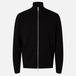 TELLER ZIP CARDIGAN BLACK – Image 1