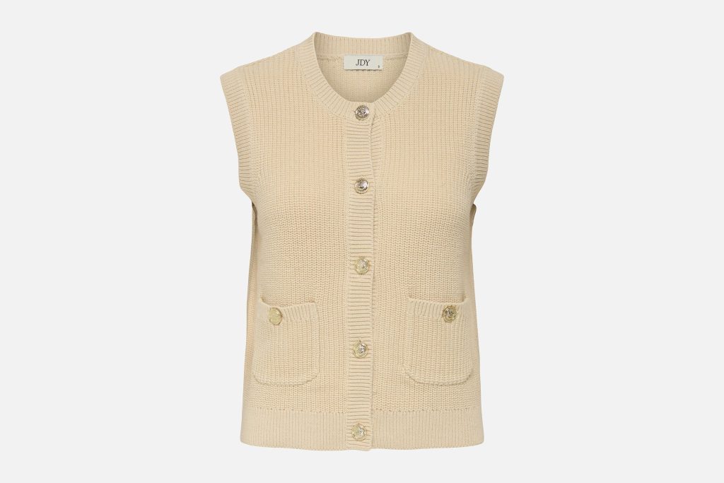 STELLA VEST KNIT WHITECAP GRAY