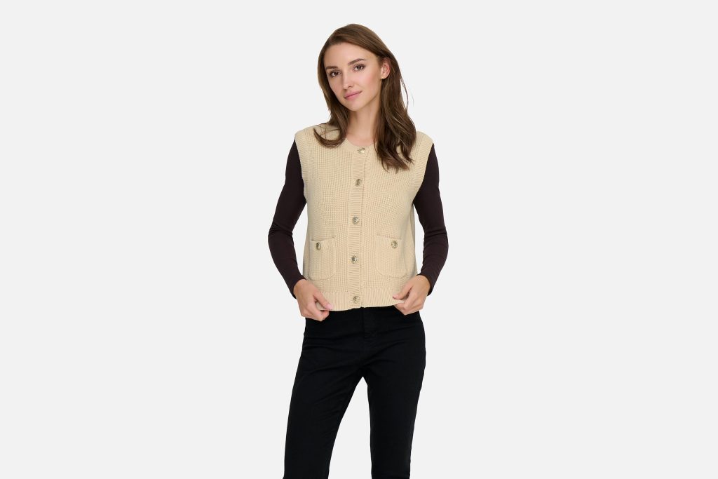 STELLA VEST KNIT WHITECAP GRAY