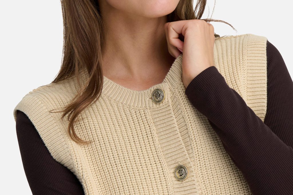STELLA VEST KNIT WHITECAP GRAY