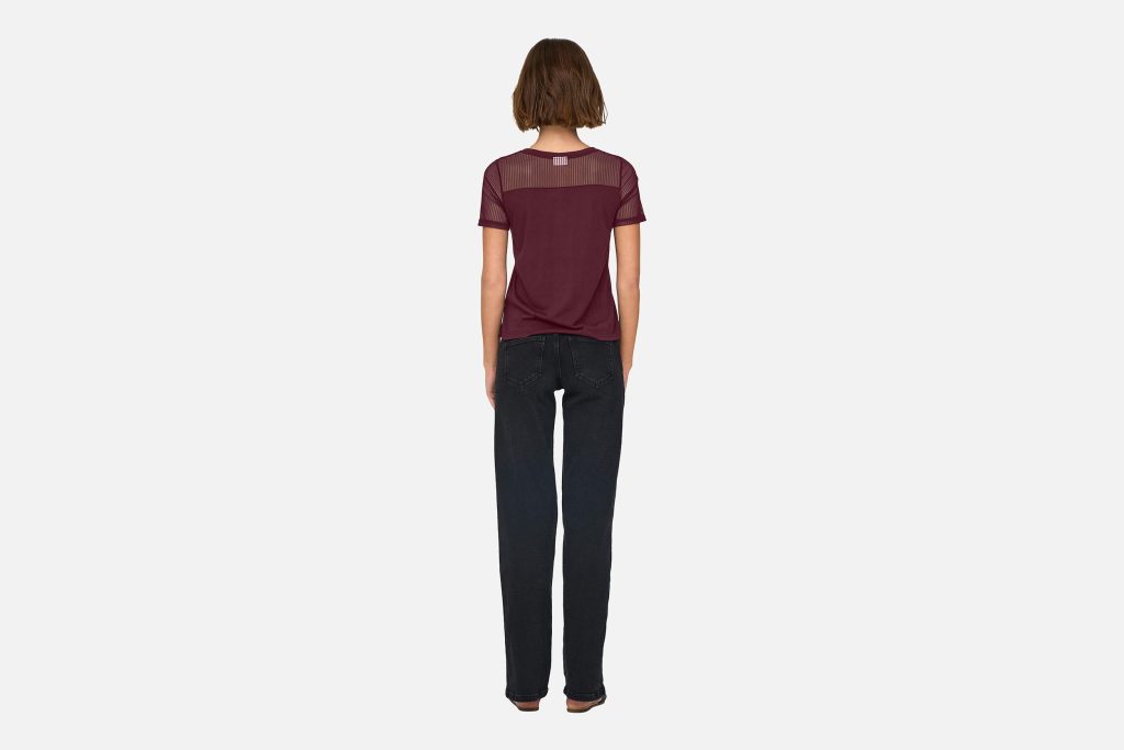STINNE TOP MESH MAROON BANNER