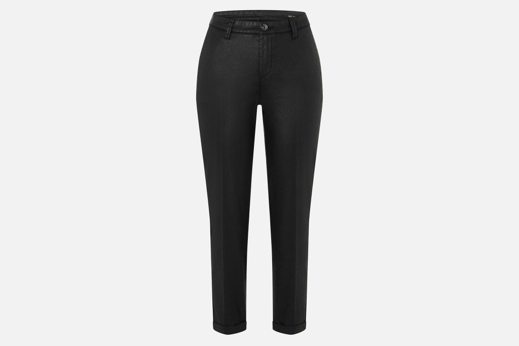 CHINO TURN UP COATED BLACK
