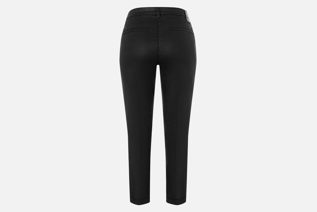 CHINO TURN UP COATED BLACK