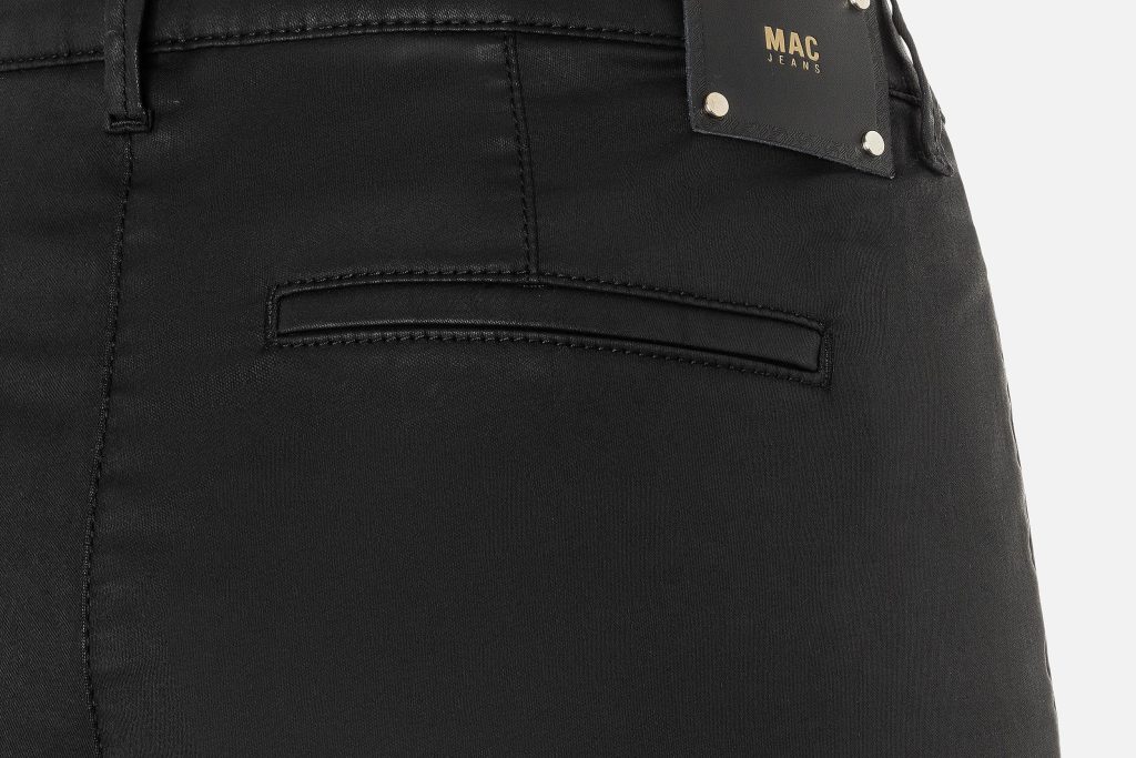 CHINO TURN UP COATED BLACK