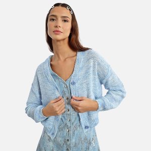 CARDIGAN CROP BLEU CIEL - Image 1