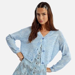 CARDIGAN CROP BLEU CIEL - Image 2