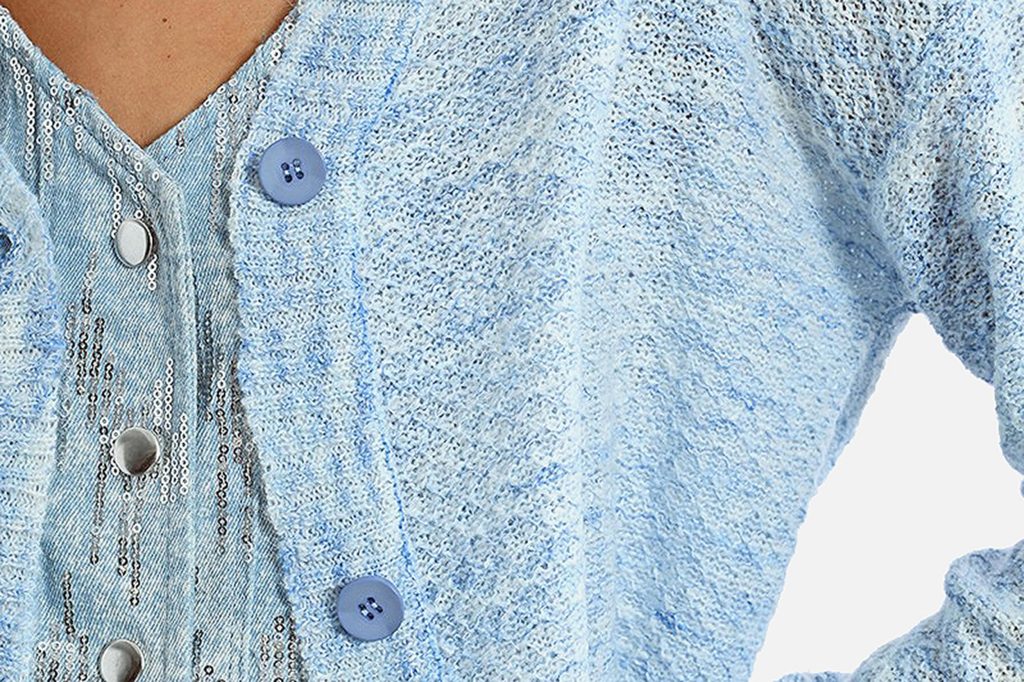 CARDIGAN CROP BLEU CIEL