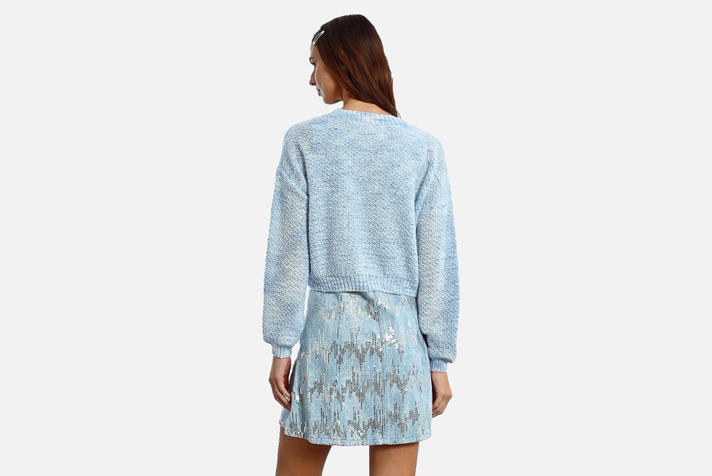CARDIGAN CROP BLEU CIEL