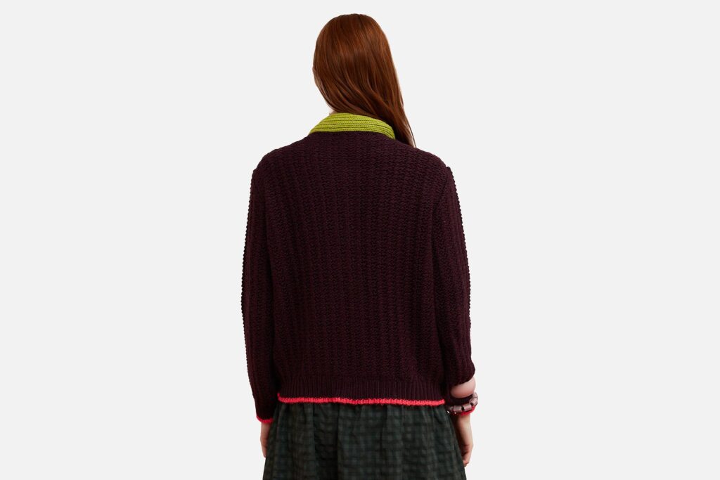 CARDIGAN GRACE AUBERGINE
