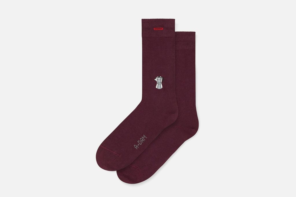 SOCKS BURGUNDY PERCOLATOR
