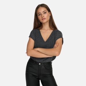 CAROL VNECK BLACK SILVER – Image 5
