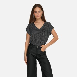 CAROL VNECK BLACK SILVER – Image 7