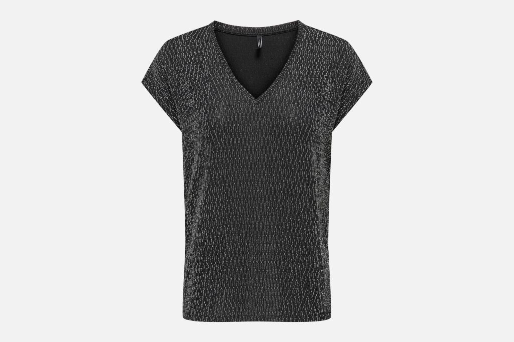 CAROL VNECK BLACK GLITTER