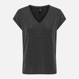 CAROL VNECK BLACK GLITTER – Image 1