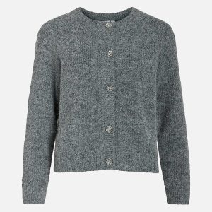 CHEENA BUTTON CARDI GREY - Image 1