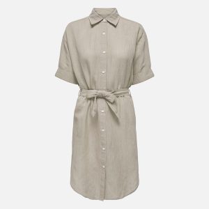 SALLY LINEN DRESS MOONBEAM – Image 1