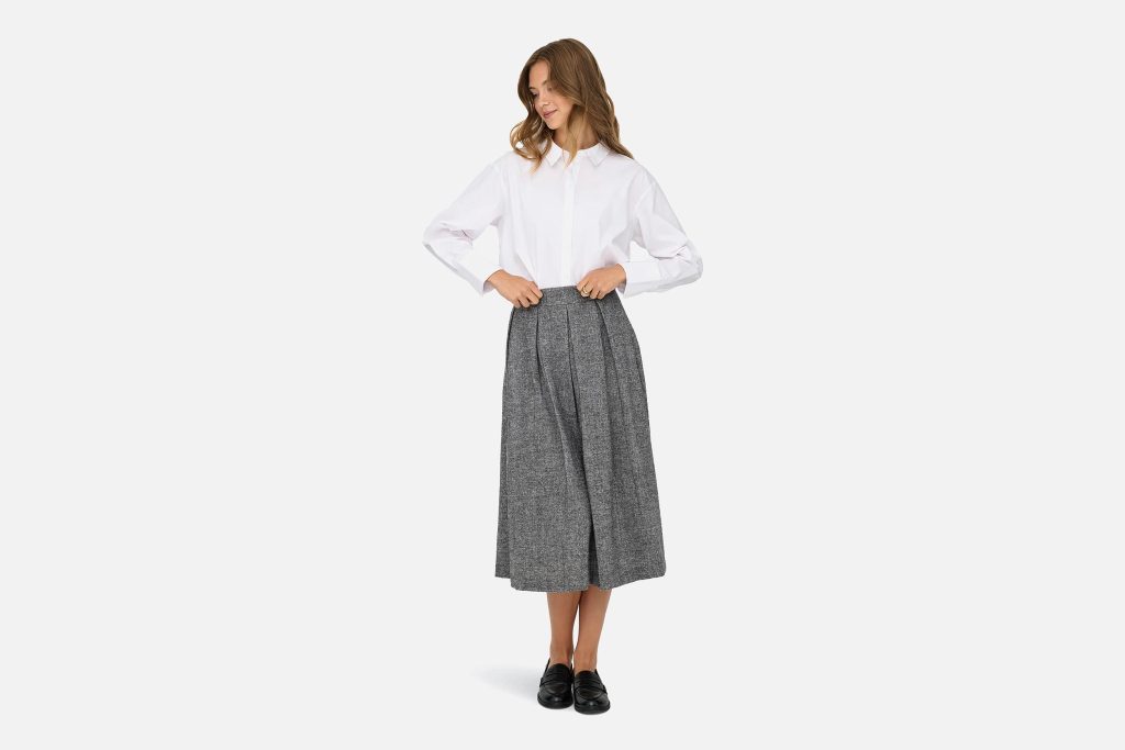 BEEKA WOOL LOOK SKIRT GREY MEL