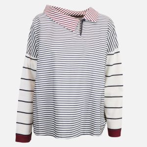 TOP FEERIK STRIPES GREY WINE - Image 1