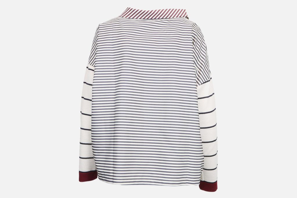 TOP FEERIK STRIPES GREY WINE