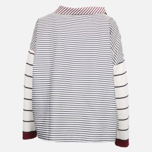 TOP FEERIK STRIPES GREY WINE - Image 2
