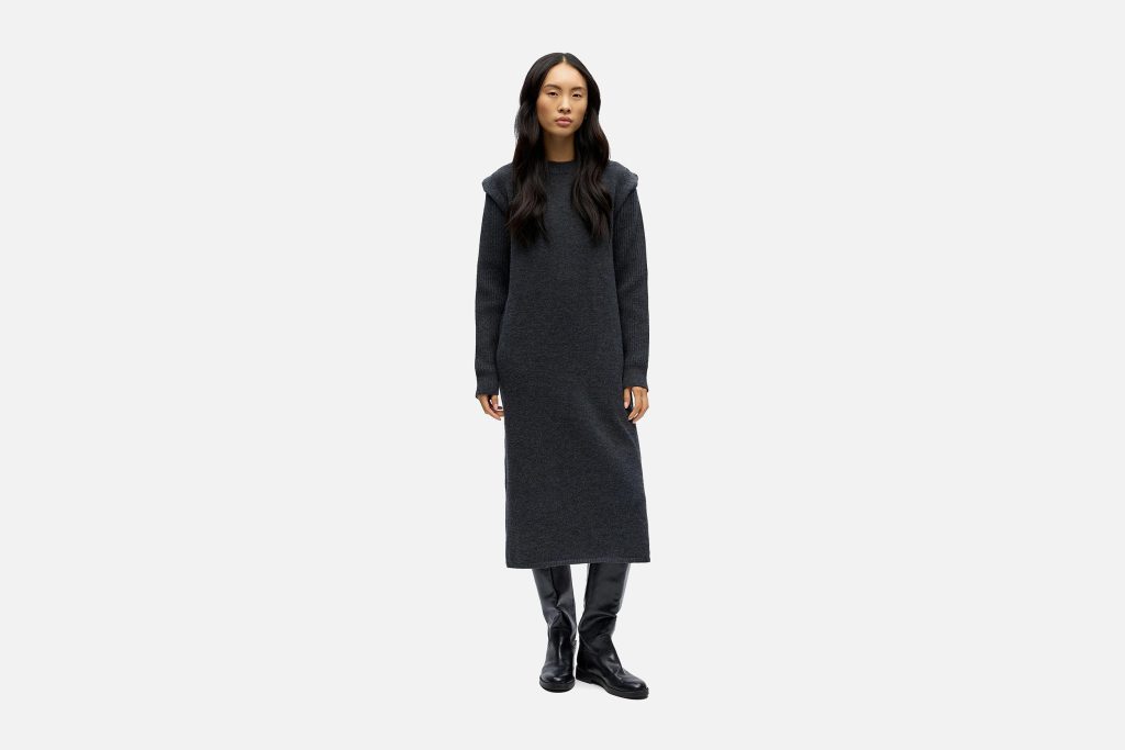 AKI DRESS DARK GREY MELANGE